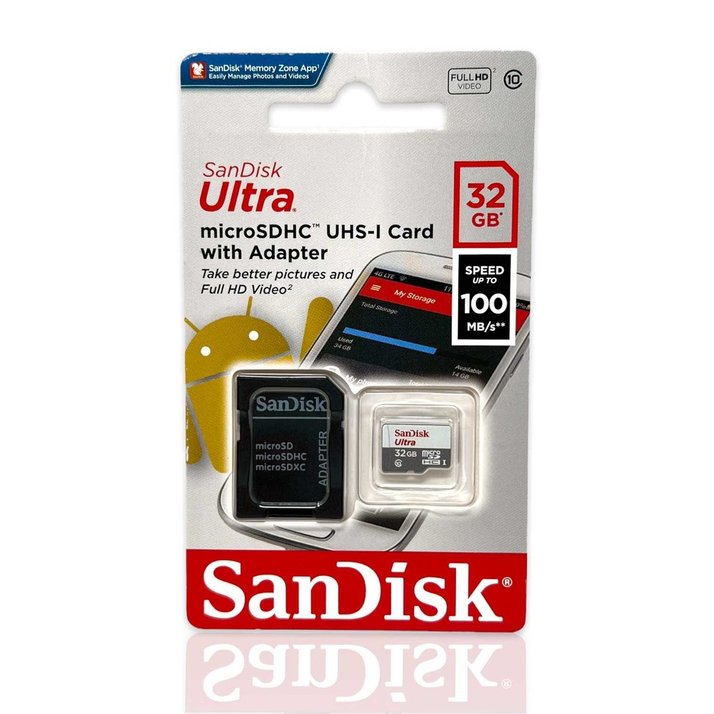 Memoria Micro SD 32GB SANDISK CLASE 10 ULTRA 100MB/S