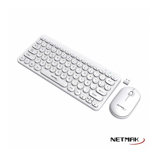 Teclado y Mouse Netmak Inalámbrico KB850 Blanco