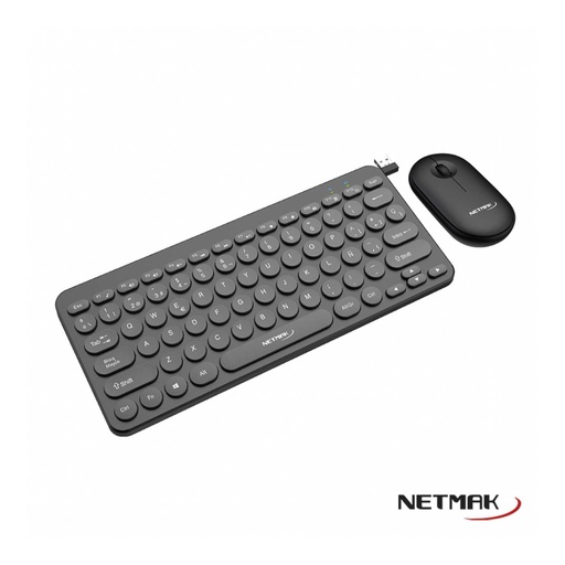 Teclado y Mouse Netmak Inalámbrica KB850 Negro