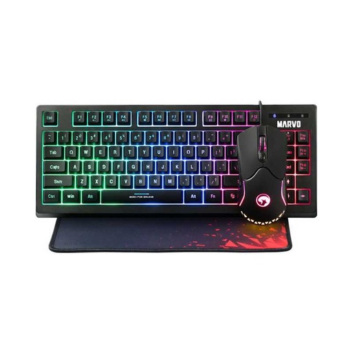 Combo Marvo CM310SP 3en 1 Negro (Tec-Mouse y Pad)