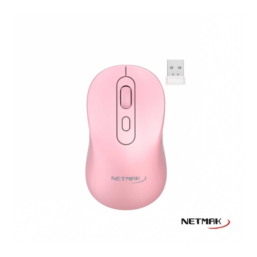 Mouse Netmak Inalámbrico NM-M640 Rosa + BT5.2