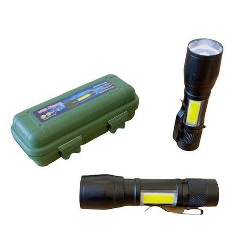 Linterna Led Dinax Táctica C/Zoom y Led Lateral DX-1LINFLA2