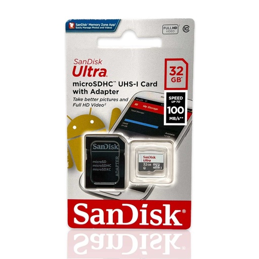 Memoria Micro SD 32GB SANDISK CLASE 10 ULTRA 100MB/S