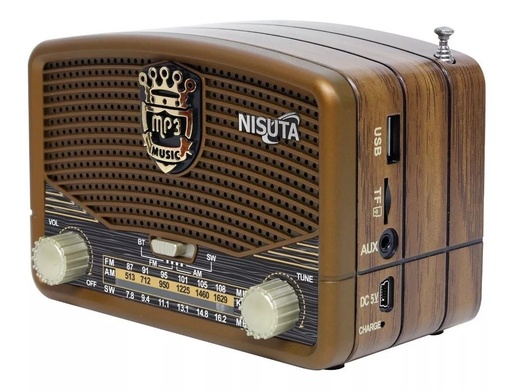 Radio AM FM Vintage Retro Con MP3 /BT, AUX NISUTA Original